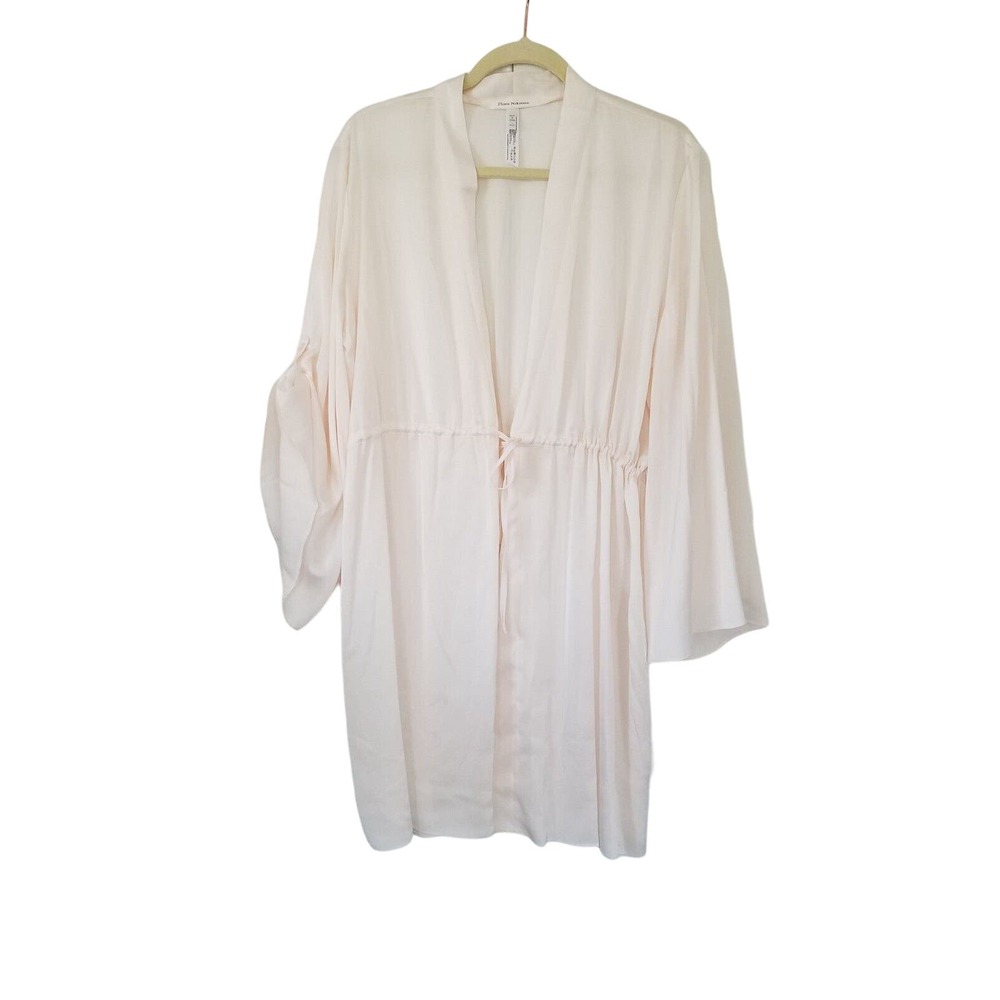 Flora Nikrooz Robe Wrap Ember Luxe Woven Light Pink Large NWT $88‎
